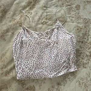 Floral White and Pink Women's Top